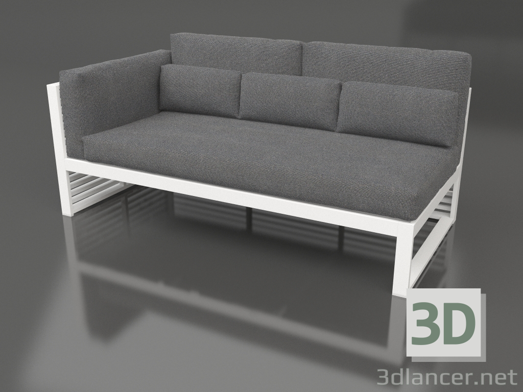 3D modeli Modüler kanepe, 1. bölüm sol, yüksek arkalık (Beyaz) - önizleme