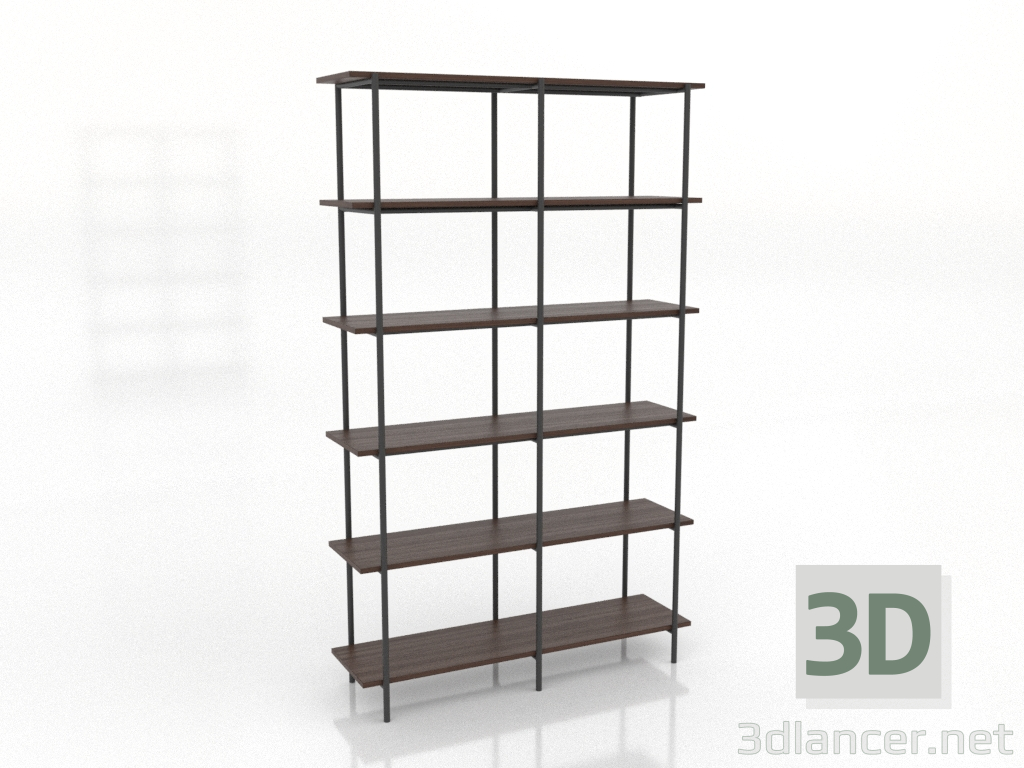 modello 3D Rack 4 1200X350X1950 mm (noce scuro) - anteprima modello 3D Rack 4 1200X350X1950 mm (noce scuro) - anteprima