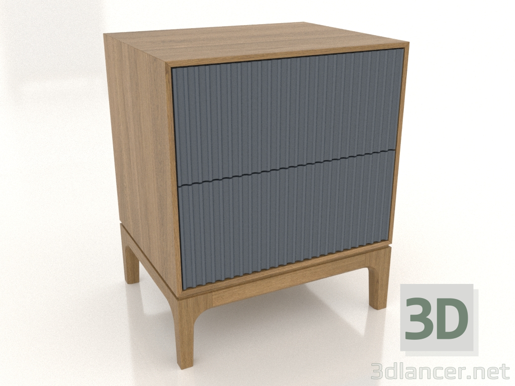 modèle 3D Table de chevet FARGO 2 tiroirs avec façades fraisées (ardoise, chêne naturel, option 1) - preview modèle 3D Table de chevet FARGO 2 tiroirs avec façades fraisées (ardoise, chêne naturel, option 1) - preview
