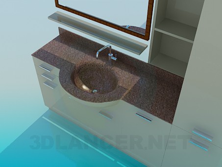 3d model The furniture in the bathroom - preview 3d model The furniture in the bathroom - preview