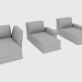 3d модель Елементи дивана модульного (кушетки) NOBU – превью