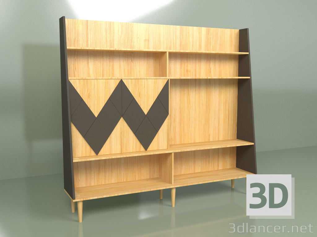 3D Modell Wall Woo Wall bemalt (dunkelbraun) - Vorschau