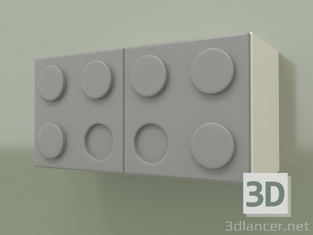 3d model Children's horizontal wall shelf (Gray) - preview