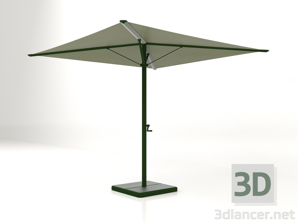 3D Modell Sonnenschirm mit großer Basis (Flaschengrün) - Vorschau