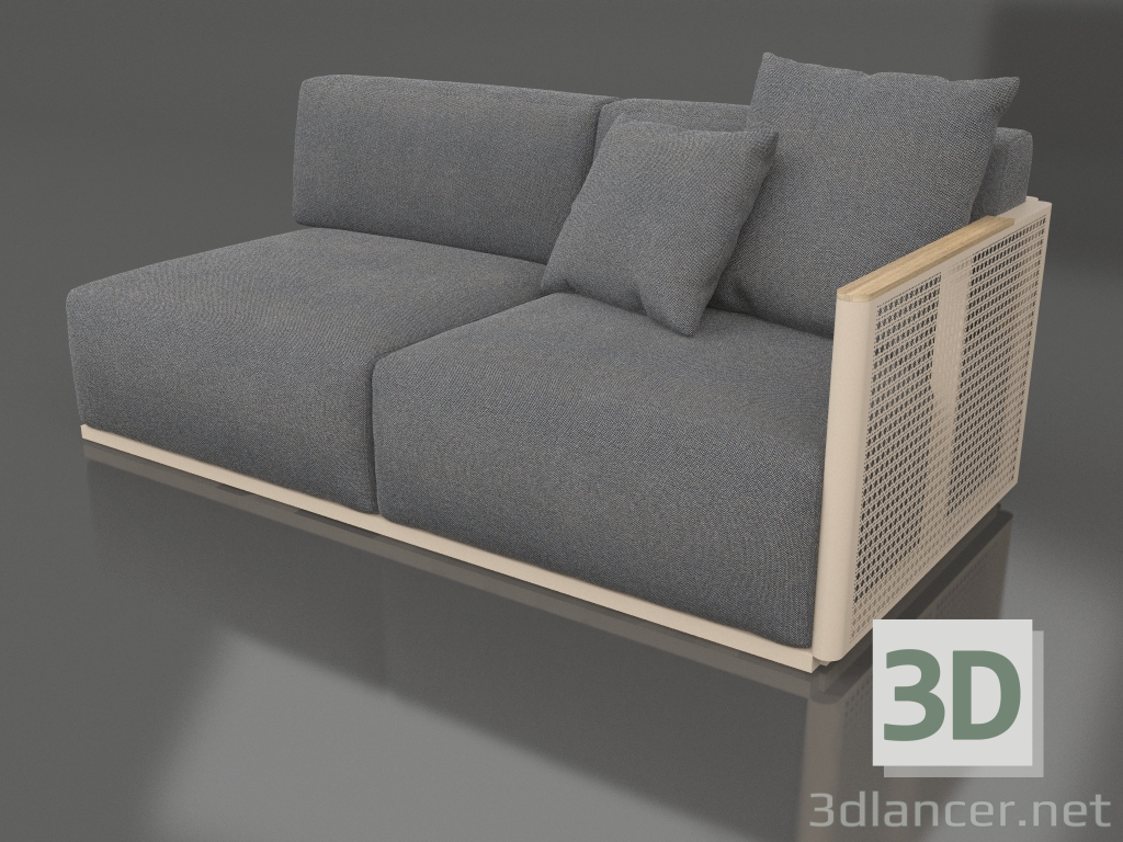 modello 3D Modulo divano sezione 1 destra (Sabbia) - anteprima