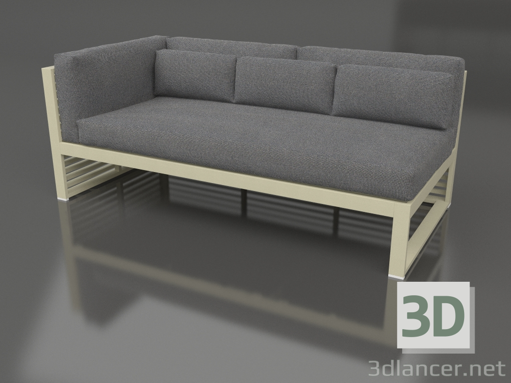 3D Modell Modulares Sofa, Abschnitt 1 links (Gold) - Vorschau