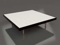 Table basse carrée (Noir, DEKTON Sirocco)