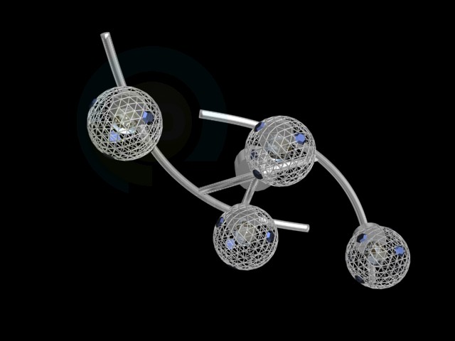 3d model Chandelier ceiling with four shades - preview 3d model Chandelier ceiling with four shades - preview