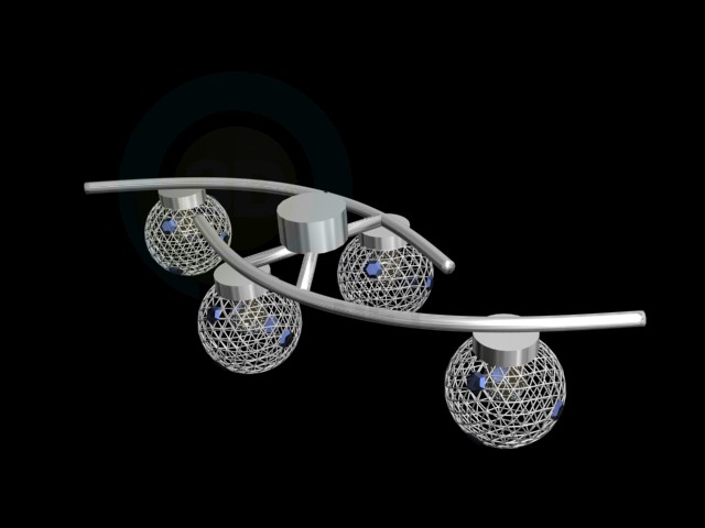 3d model Chandelier ceiling with four shades - preview 3d model Chandelier ceiling with four shades - preview