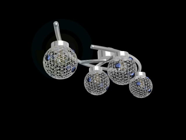 3d model Chandelier ceiling with four shades - preview 3d model Chandelier ceiling with four shades - preview