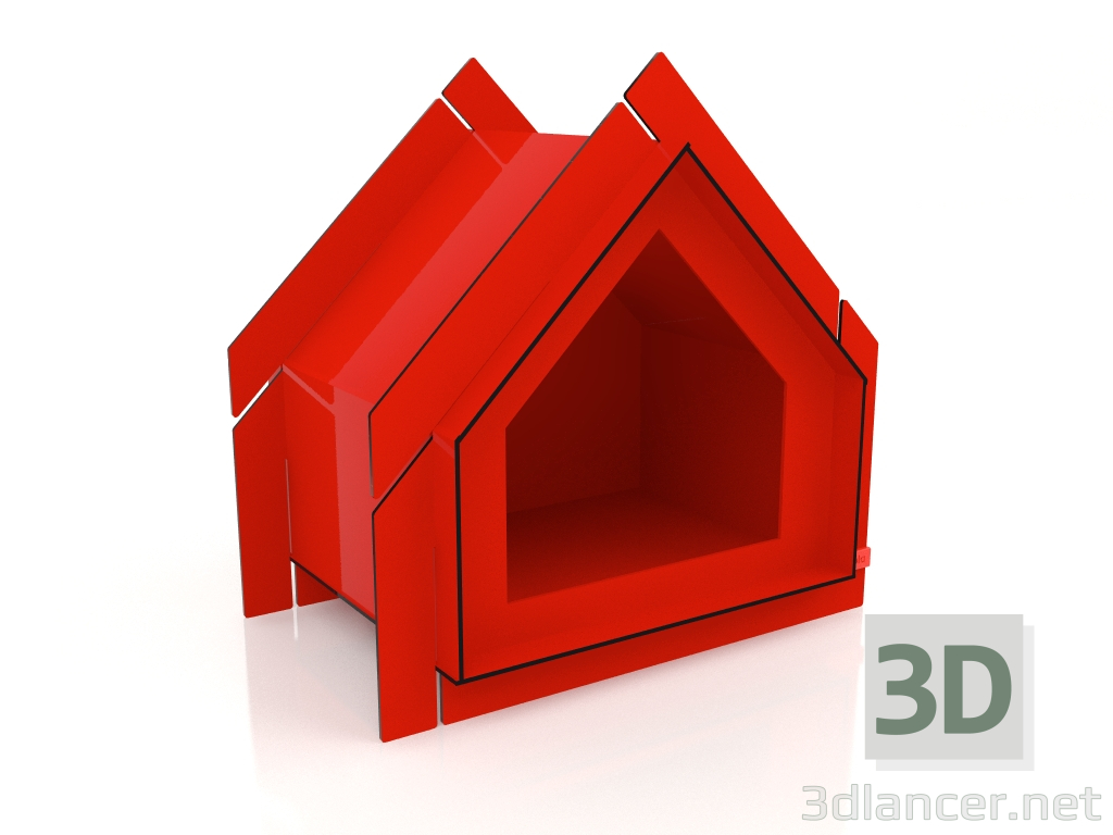 modèle 3D Maison pour animaux XS (rouge) - preview