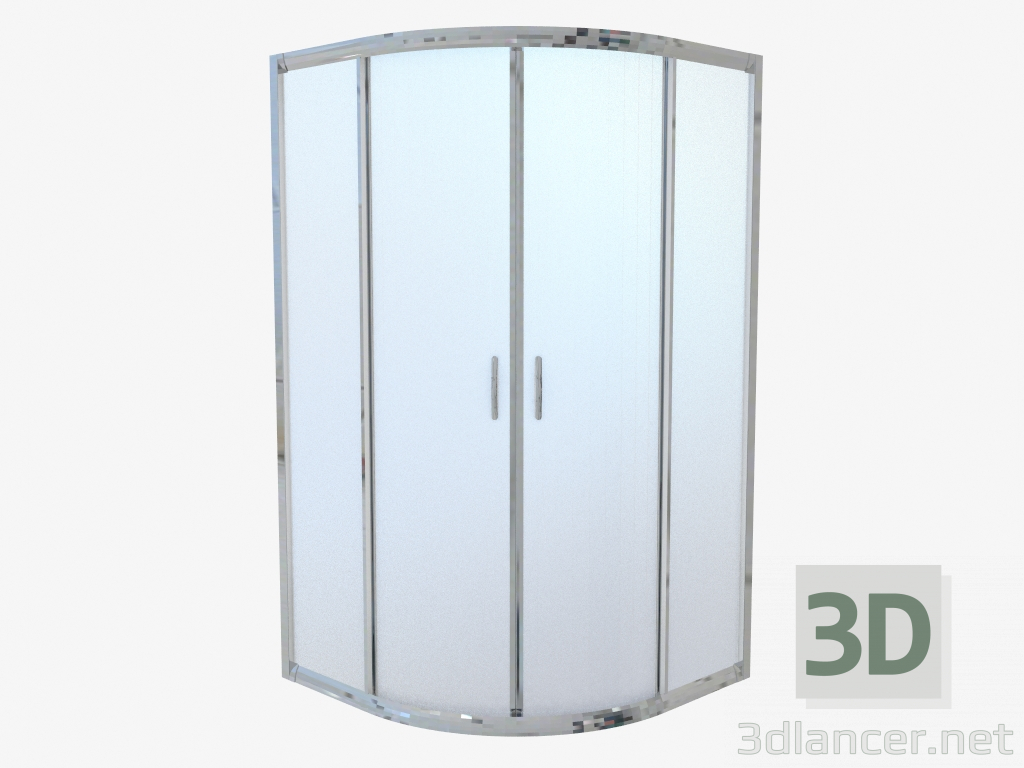 3D Modell Halbrunde Kabine von vier Gläsern 90 cm, mattes Glas Funkia (KYP 653K) - Vorschau