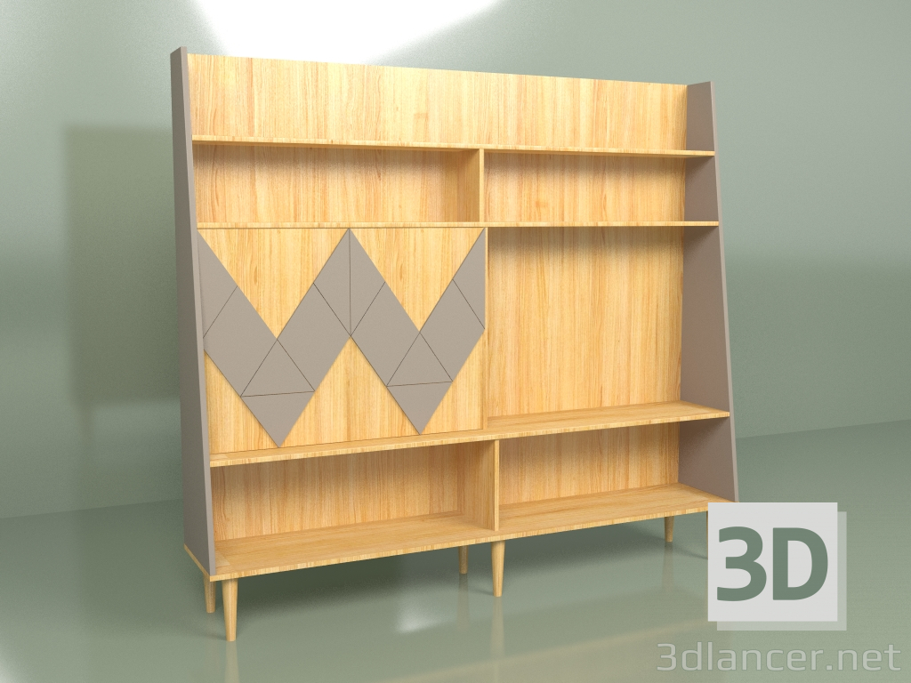 3D Modell Wall Woo Wand bemalt (Kaffee) - Vorschau