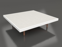 Table basse carrée (Blanc, DEKTON Sirocco)