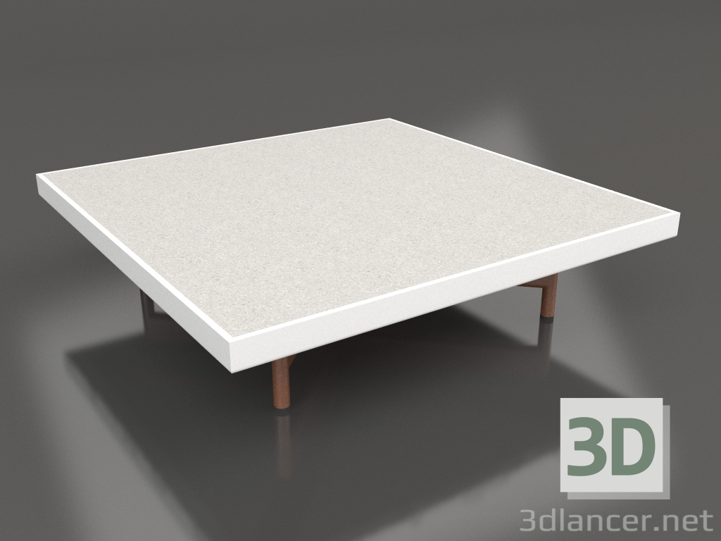 modello 3D Tavolino quadrato (Bianco, DEKTON Sirocco) - anteprima