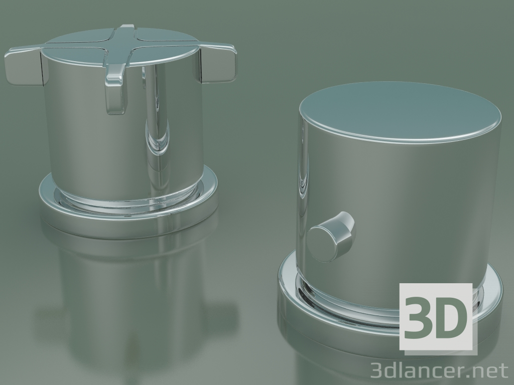 3d модель Термостатический смеситель для ванны на 2 отверстия (36412000) – превью