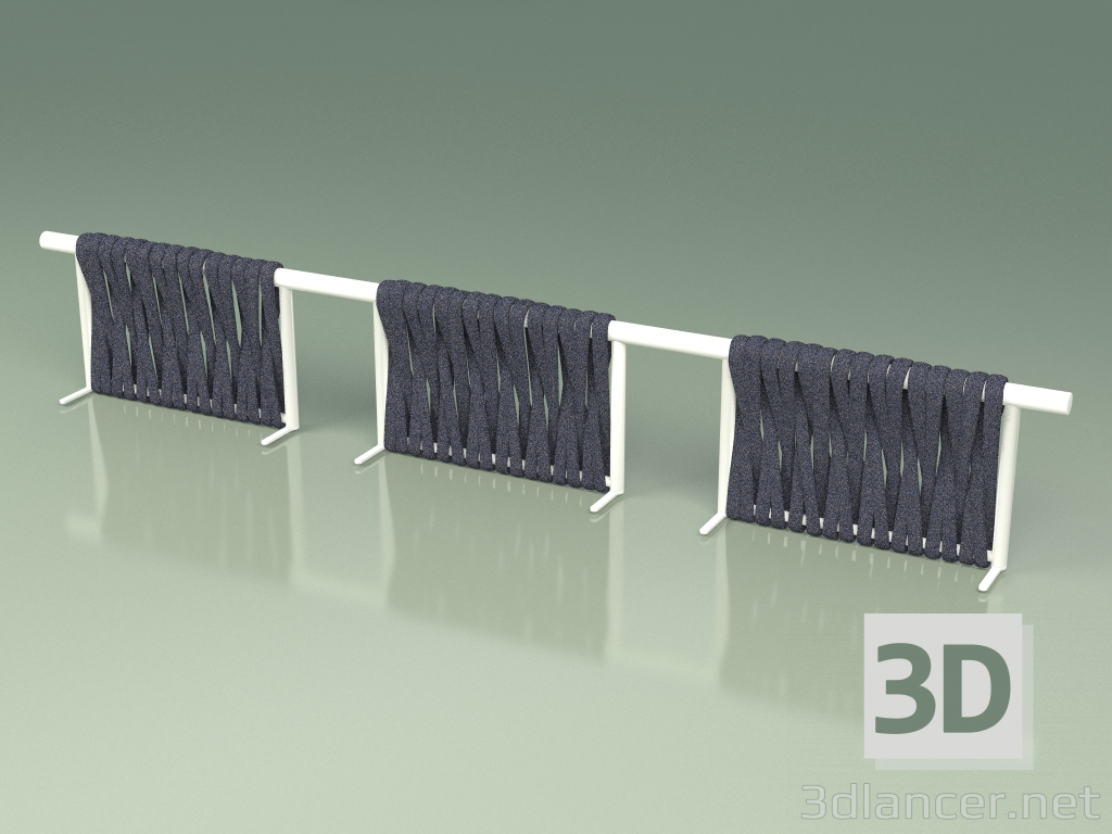 3D modeli Koltuk modülü 213 sırtlığı (Metal Sütlü, Gri-Mavi Kemerli) - önizleme