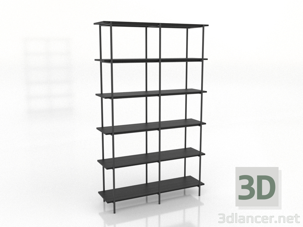 modèle 3D Étagère 4 1200X350X1950 mm (noir RAL 9005) - preview
