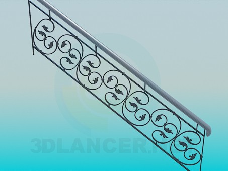 modelo 3D Parte de la escalera de hierro forjado - escuchar modelo 3D Parte de la escalera de hierro forjado - escuchar