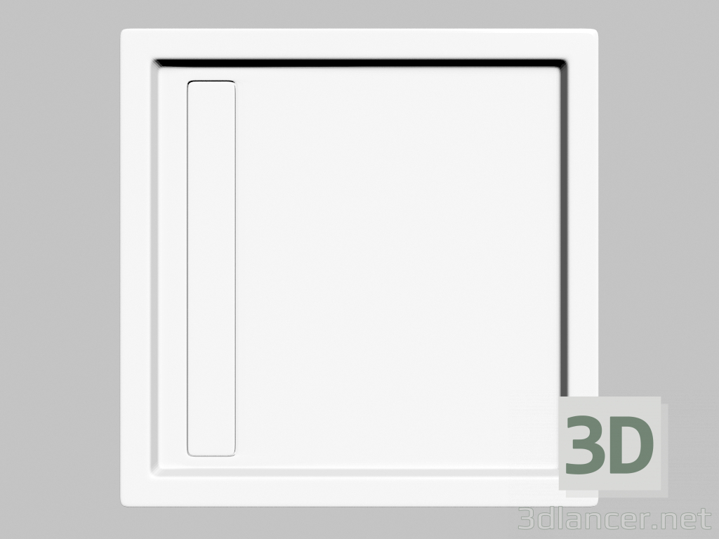 modello 3D Pallet quadrato con scarico lineare da 90 cm Minimal (KTM 041B) - anteprima