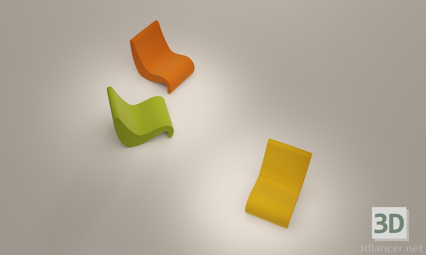 3d model VITRA Amoebe chair | 30687 | 3dlancer.net