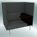 3d model Chair with high back and table Outline, right (Remix 163, Polished Aluminum) - preview