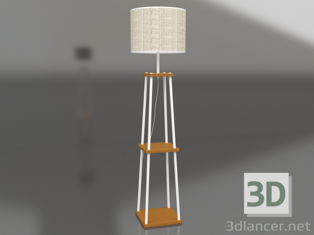 modello 3D Lampada da terra Alicante bianco (07098.01) - anteprima