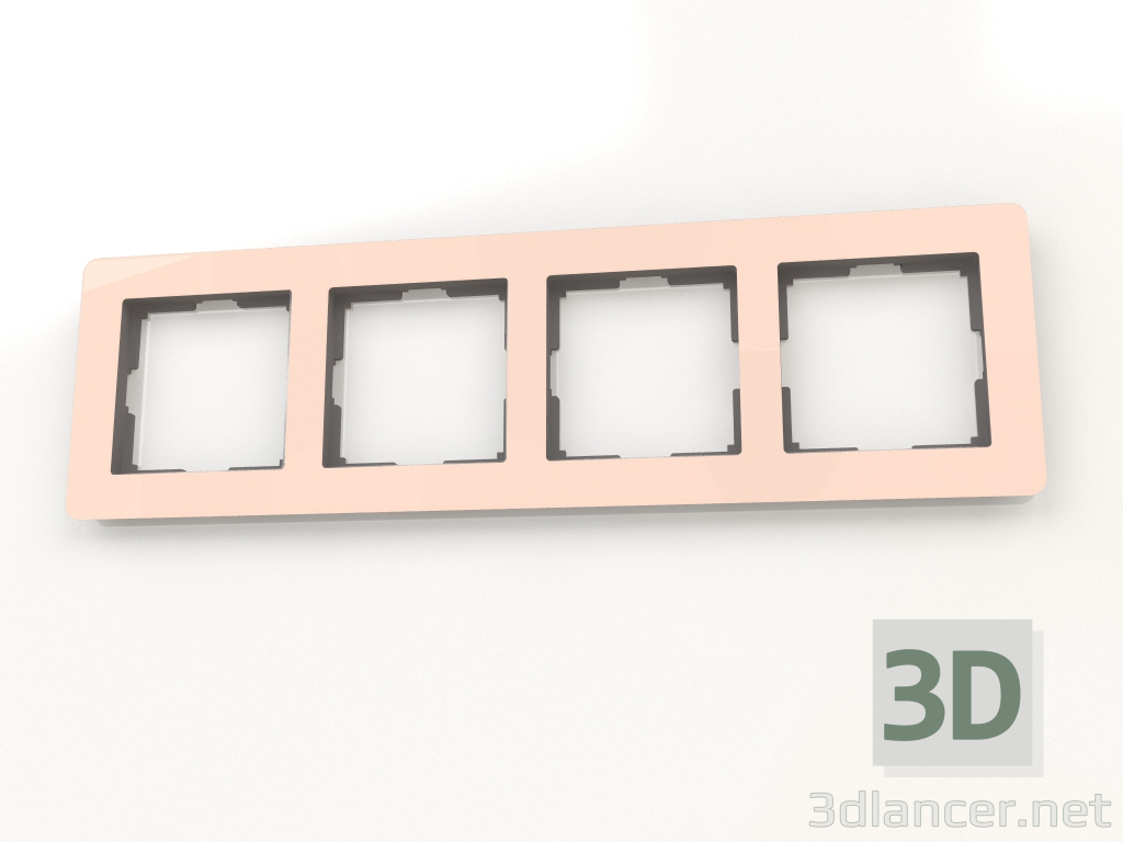 3D Modell Rahmen für 4 Pfosten Acryl (Elfenbein) - Vorschau