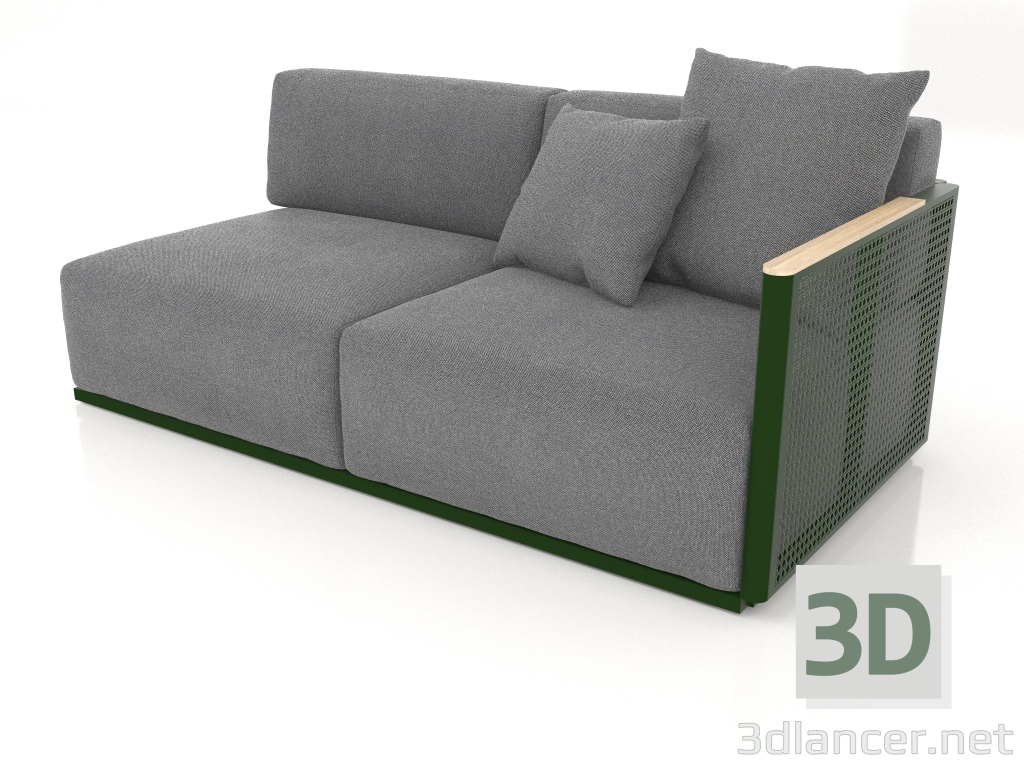 modèle 3D Module canapé section 1 droite (Vert bouteille) - preview