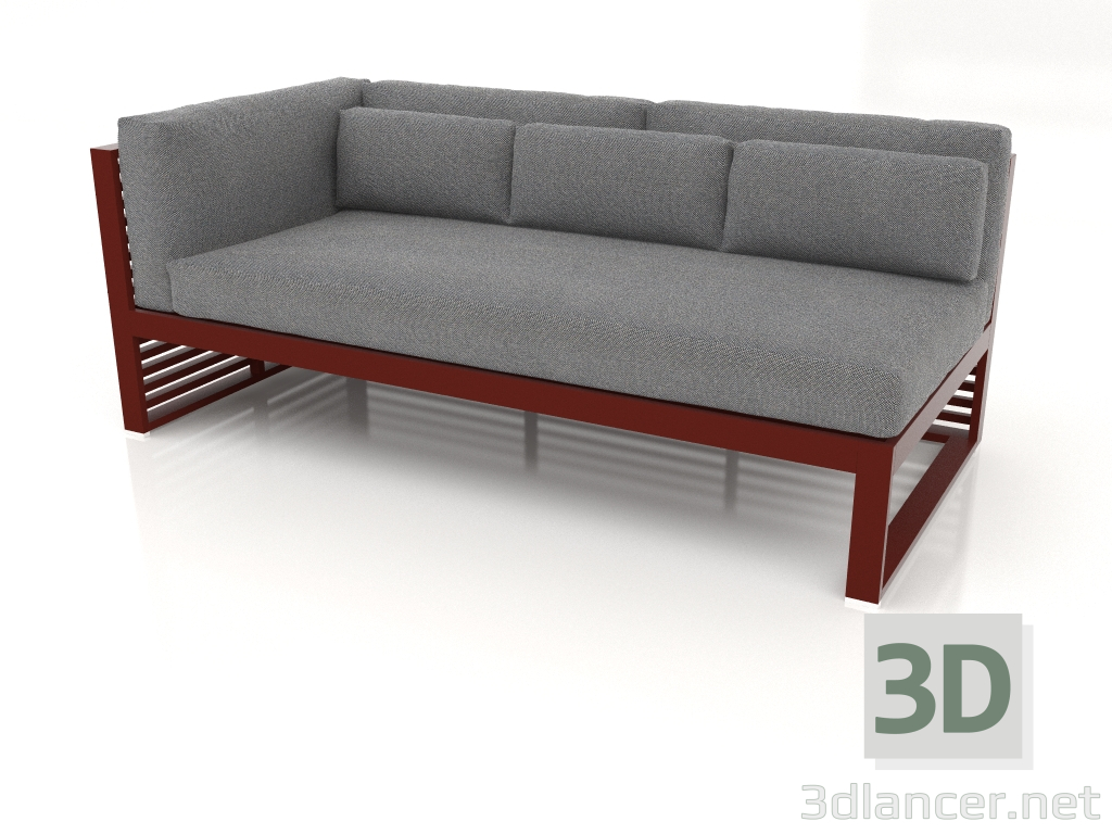 3D modeli Modüler kanepe, bölüm 1 sol (Şarap kırmızısı) - önizleme