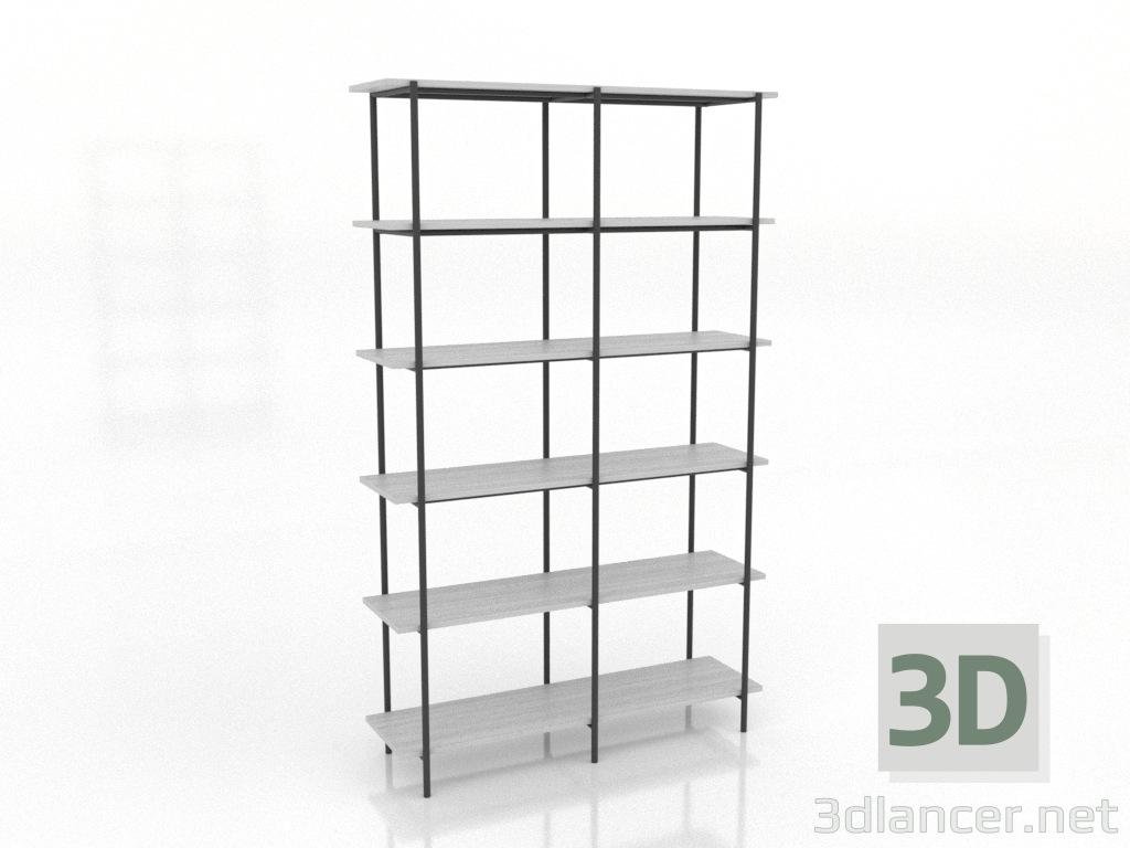 modèle 3D Étagère 4 1200X350X1950 mm (blanc RAL 9010) - preview modèle 3D Étagère 4 1200X350X1950 mm (blanc RAL 9010) - preview