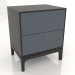 3d model Bedside table FARGO 2 drawers with milled facades (slate, black oak, option 1) - preview