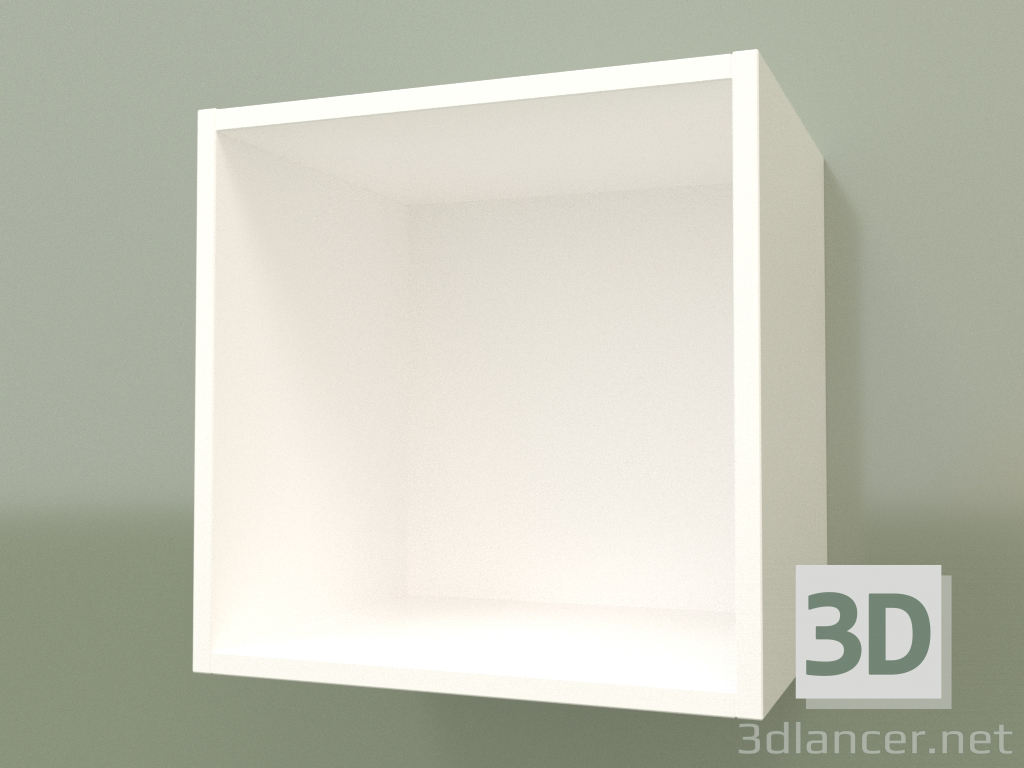 3d model Estante abierto con bisagras (blanco) - vista previa