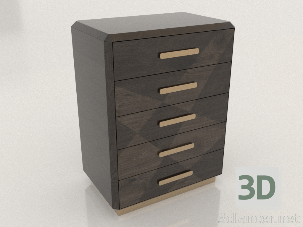 3d model Chest of 5 drawers - preview