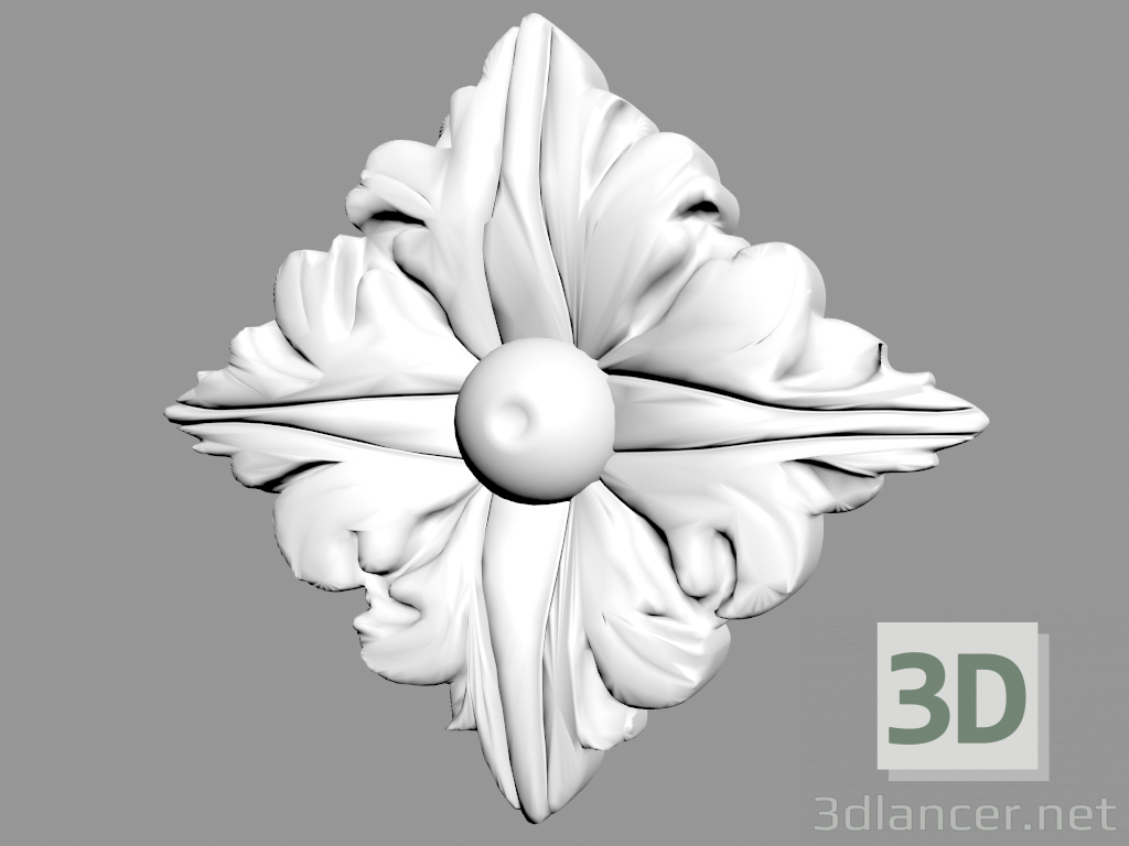 modello 3D Frammento di ornamento A621 - anteprima