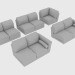modello 3D Elementi per divani componibili PAUL - anteprima
