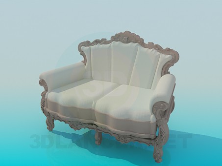 3d model Baroque sofa - preview 3d model Baroque sofa - preview