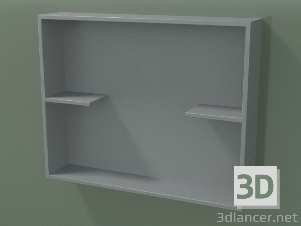 3D Modell Offene Box mit Regalen (90U31002, Silbergrau C35, L 60, P 12, H 48 cm) - Vorschau