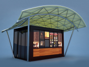 Kiosk with canopy