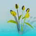 3d модель Желтые тюльпаны в вазе – превью