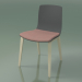 3d model Chair 3979 (4 wooden legs, polypropylene, with a pillow on the seat, white birch) - preview