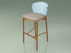 Bar stool 050 (Sky, Metal Rust, Teak)