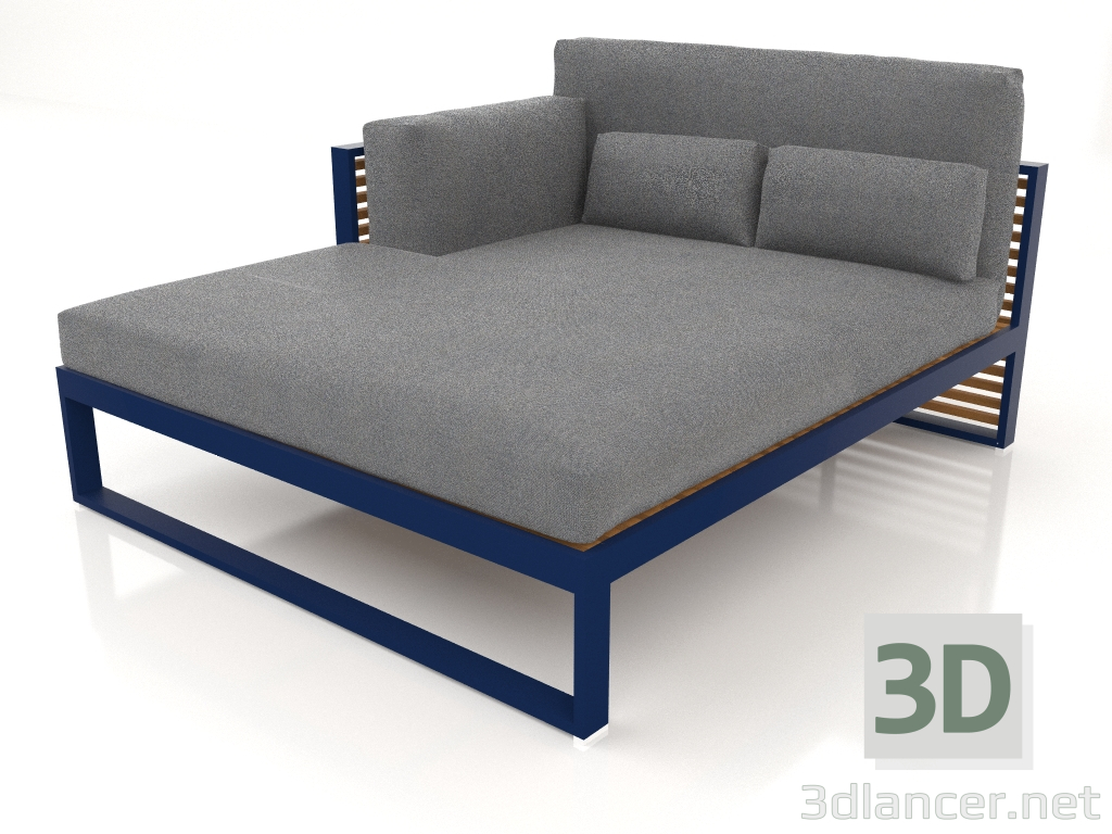 modello 3D Divano modulare XL, sezione 2 sinistra, schienale alto, legno artificiale (Blu notte) - anteprima