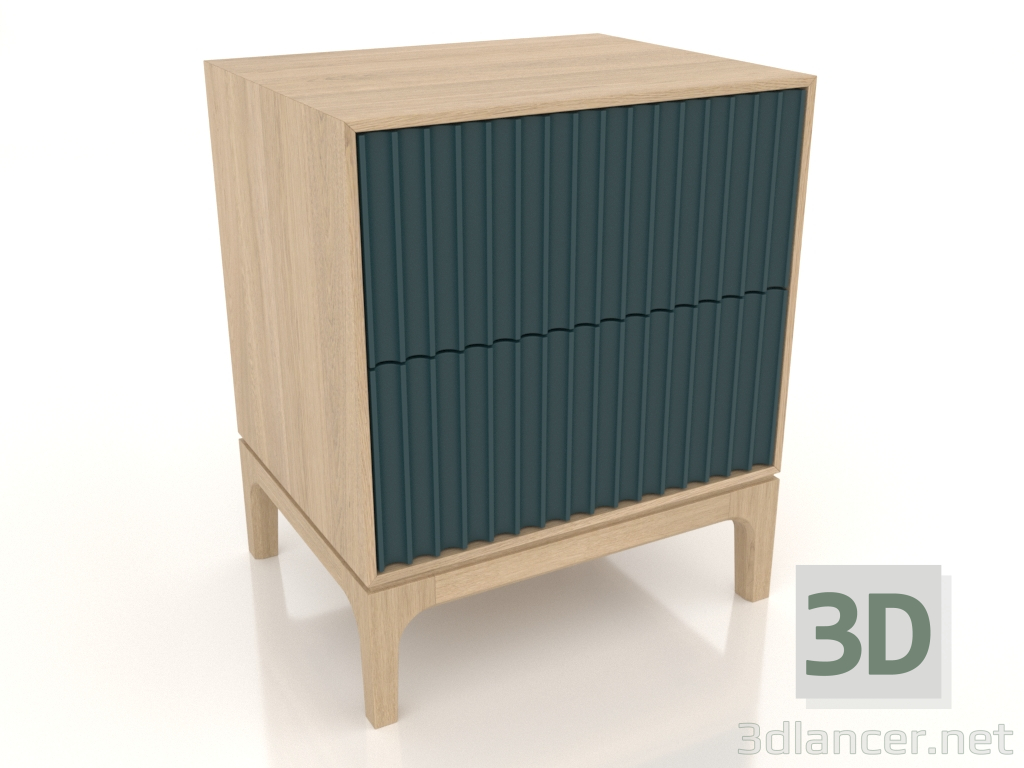 modèle 3D Table de chevet FARGO 2 tiroirs avec façades fraisées (vague de mer, chêne éclairci, option 2) - preview