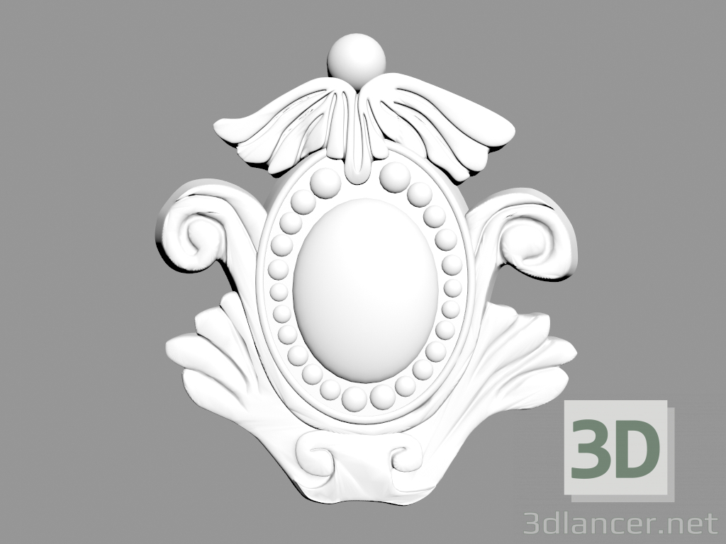 3D Modell Fragment des Ornaments A989 - Vorschau