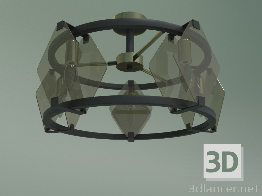 modello 3D Lampadario a soffitto Aragon 60116-5 (nero) - anteprima