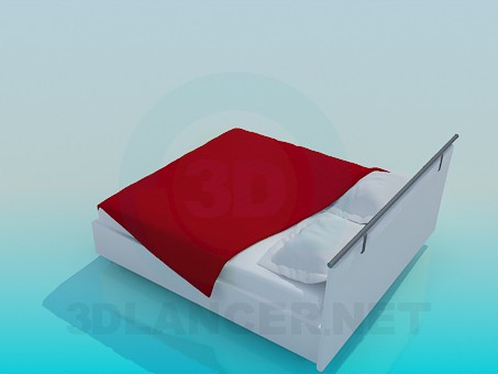3d модель Ліжко з покривалом – превью 3d модель Ліжко з покривалом – превью