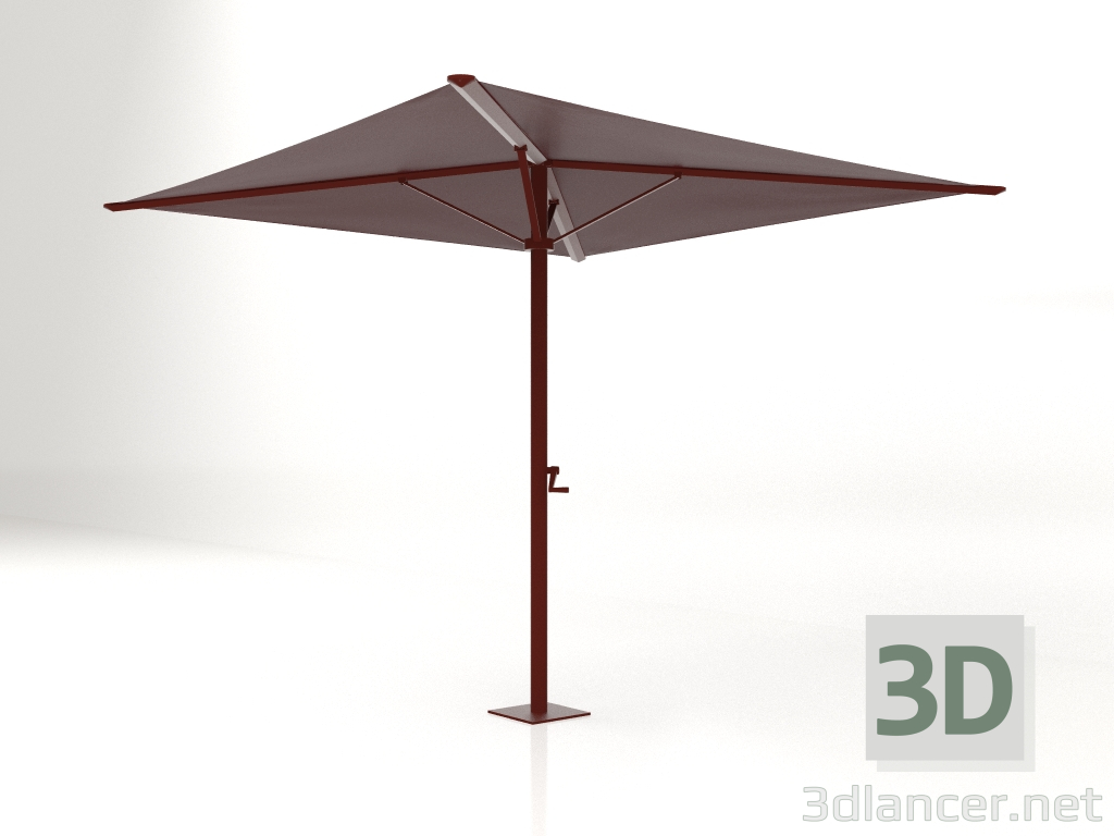 3d model Paraguas plegable con base pequeña (Rojo vino) - vista previa