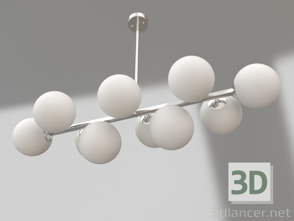 modèle 3D Lustre Sida chrome, base carrée (07508-10A,02) - preview
