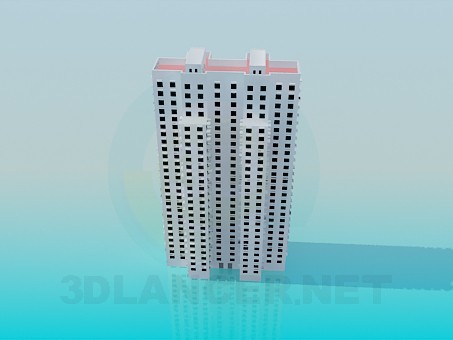 3d модель Багатоповерховий житловий будинок – превью